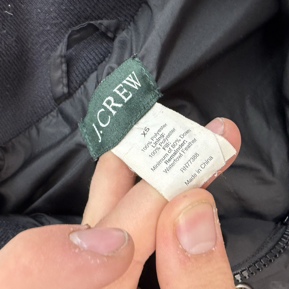 J.Crew Vest Womens XS Black Quilted Down‎ Puffer Snap Zip Pockets Outdoor - Picture 8 of 9